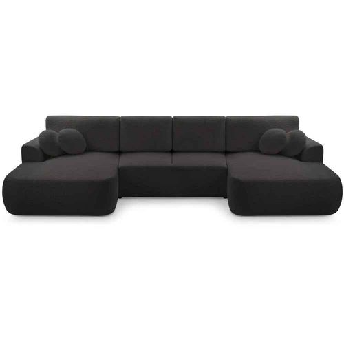 BEAUTYSOFA Ecksofa mit Schlaffunktion VENTO U, U-Form, Farbe: Schwarz (Coral60)