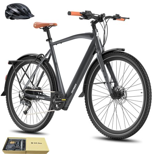 Elektrofahrrad MTB 28 Zoll 175 -210 cm Rostfreie Aluminiumlegierung bis zu 100 km Wasserdicht IPX4 Herren Pedelec mit 9 Gang, Grau
