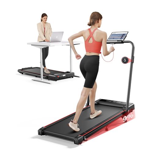 Toputure TP4 Laufband, Walking Pad Laufband mit Neigung, 4 in 1 Laufband für Zuhause, 1-12km/h Klappbar Laufband, Fernbedienung und App,Geräuscharm
