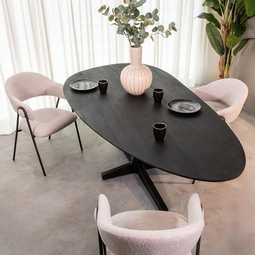 LABEL51 Esstisch Rosie - Schwarz - Mangoholz - 260x110 cm