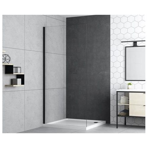 form&style Walk In MODENA 80 x 195 cm Profil schwarz matt Klarglas schmutzabweisende Glasbeschichtung