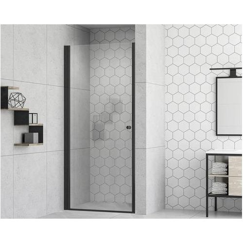 form&style Duschtür mit Drehtür MODENA 100 x 195 cm Profil schwarz matt Klarglas schmutzabweisende Glasbeschichtung