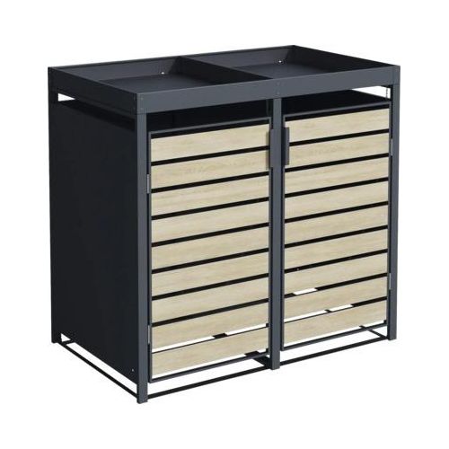 Mülltonnenbox Konsta inkl. Pflanzkasten 132 x 80 x 124 cm anthrazit