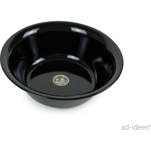 Edelstahl Spülbecken Spüle Waschbecken mit Ablauf 36cmØ Dunkel Wohnmobil Camper