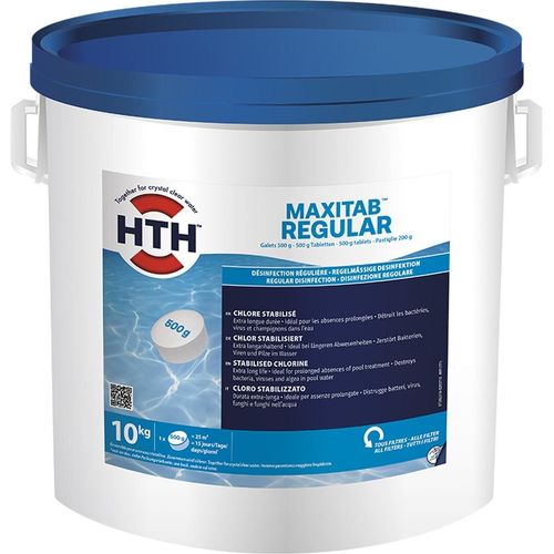 HTH MaxiTab Regular 500g 10kg Chlor Tabletten langsam löslich Desinfektion Pool