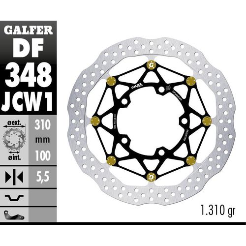 Bremsscheibe Galfer DF348JCW1G03 WAVE® FLOATECH schwimmend Racing vorne 310x5,5mm (2 benötigt) für Suzuki VZR M 1 R R2 Intruder GSX-R 600 - 1800 ccm Bj. 2005 - 2025