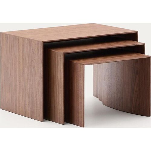 Satztische Litto 60 x 40 x 40 cm MDF Walnussfurnier Natur