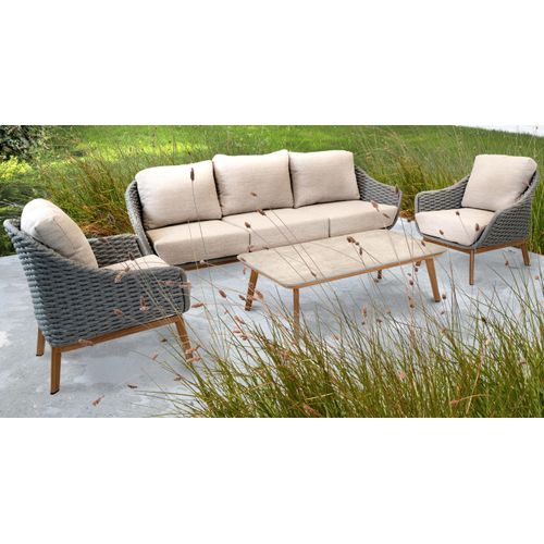 Gartenlounge-Set ></noscript>Ibiza< (4er-Set) Sessel 80x77x84x77cm,Bank 216x75x84cm,Tisch 120x35x70cm