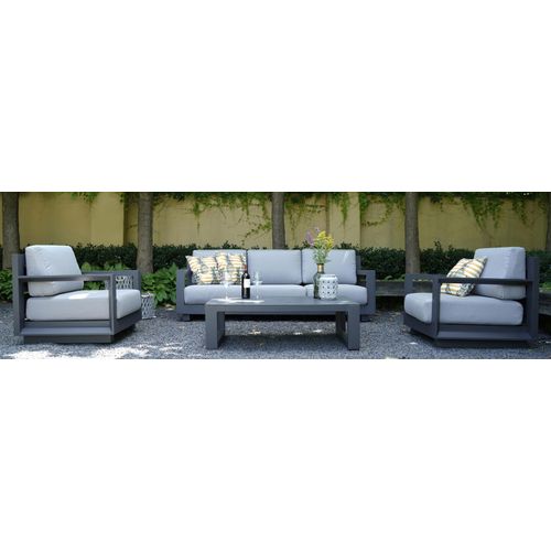 Gartenlounge-Set ></noscript>Giorgo< (4er-Set) 2x Sessel 83x74x82cm, Bank 215x74x82cm, Tisch, 120x35x72cm