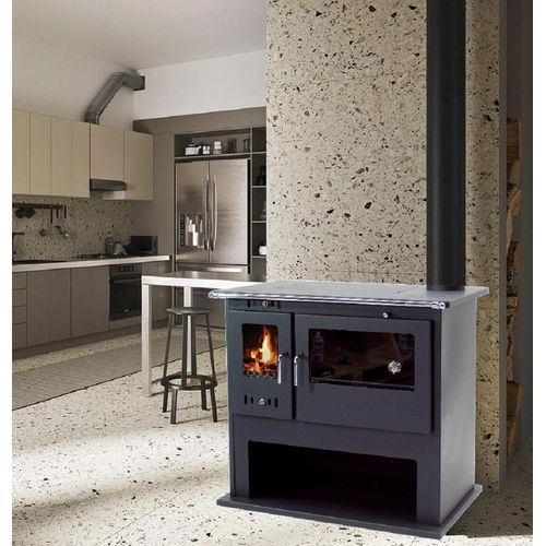 Holzherd 10.5kW Küchenofen mit Herdplatte Backfach Heizofen Holzofen EEK A 56309
