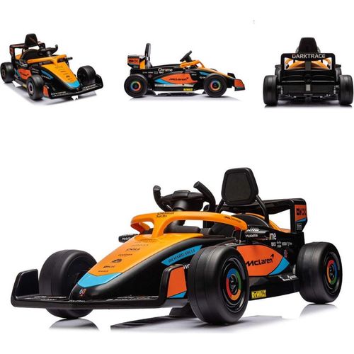 Chipolio Kinder Elektroauto Formel 1 McLaren Fernbedienung Gurt MP3-Anschluss orange schwarz