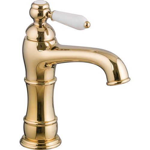 PaulGurkes Nostalgie Wasserhahn Gold Einhandmischer Waschtischarmatur