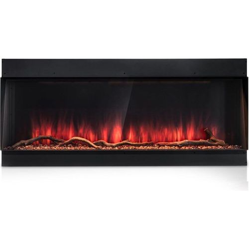 Termofol Elektrokamin - Kamin Elektrisch - Elektrokamin mit Heizung und Kaminfeuer - Schwarz - 203,2x46x17,9 cm