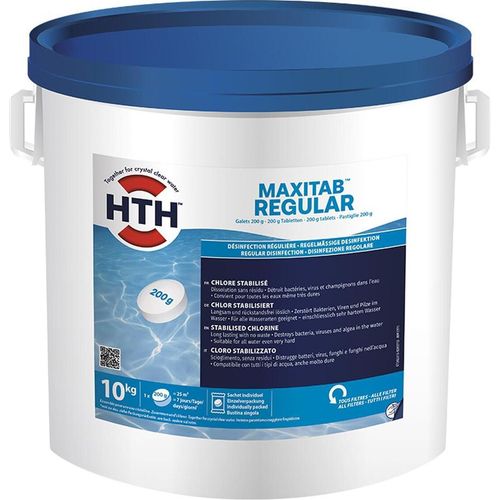 HTH MaxiTab Regular 200g - 10kg Chlor Tabletten langsamlöslich Desinfektion Pool