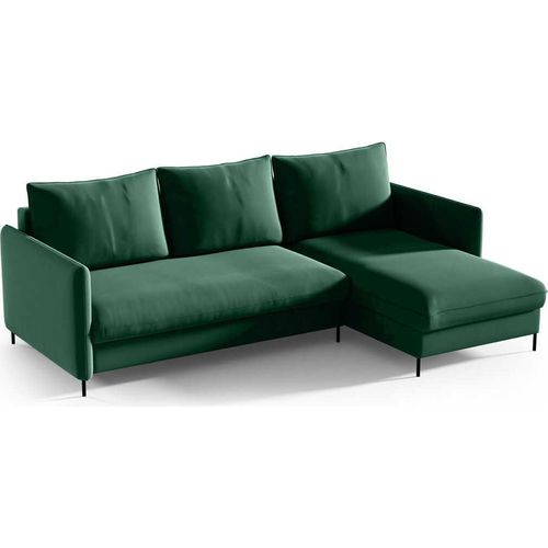 Ecksofa Bella dunkelgrün - Stoff Riviera 38