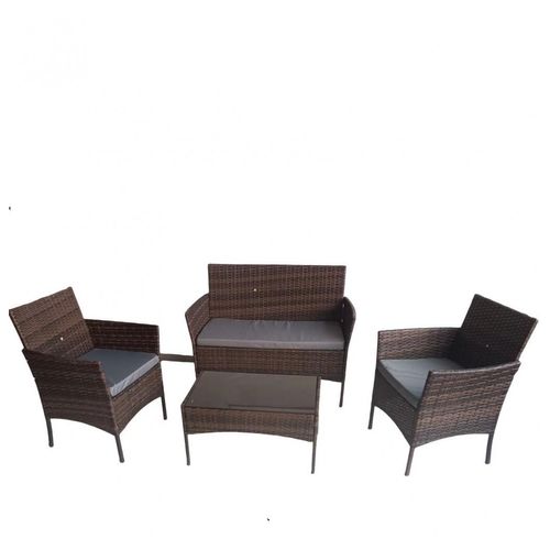 MURCIA technorattan Gartenmöbel Set, Rattanmöbel, 4-Sitzer Set braun, für Garten, Balkon