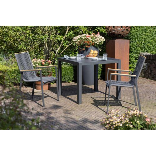 Gartenmöbelset Diningsessel Alicante mit Tisch Tarifa 90x90cm