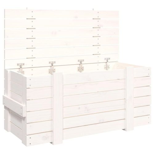 Prolenta Premium - Truhe Weiß 91x40,5x42 cm Massivholz Kiefer