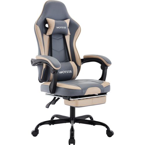 Gaming Chair Computerstuhl Ergonomischer Gaming Stuhl mit Fußstütze Bürostuhl Ergonomischer Computerstuhl mit Lendenwirbelstütze,