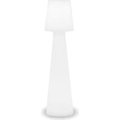 Stehlampe außen 110 cm hoch IP65 Weiß Steckdosenanschluss inklusive LED 6000 K kaltweiß 1600 lm Wegeleuchte Garten Außenleuchte Terrasse