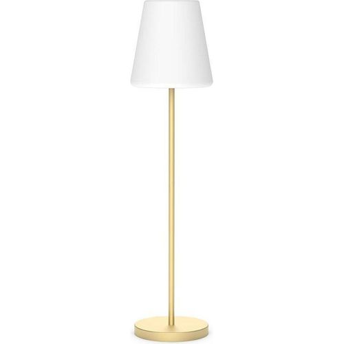 LED Stehleuchte außen Solar leuchte 177,2 cm Dimmer Farbwechsel RGBCCT in Messing Weiß kabellose Außenlampe Gartenlampe Terrassenleuchte