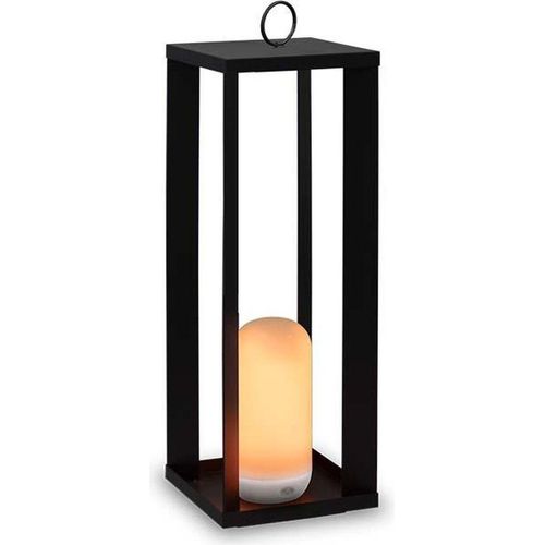 LED Außenlampe Akku Dimmer Fernbedienung IP54 2000 K 50 cm hoch Schwarz Weiß Modern kabellos tragbar außen Gartenlaterne