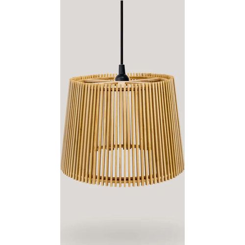 Hängelampe außen Holz Metall E27 IP44 rund Ø 39 cm Modern Pendelleuchte Garten Außenleuchte Terrasse