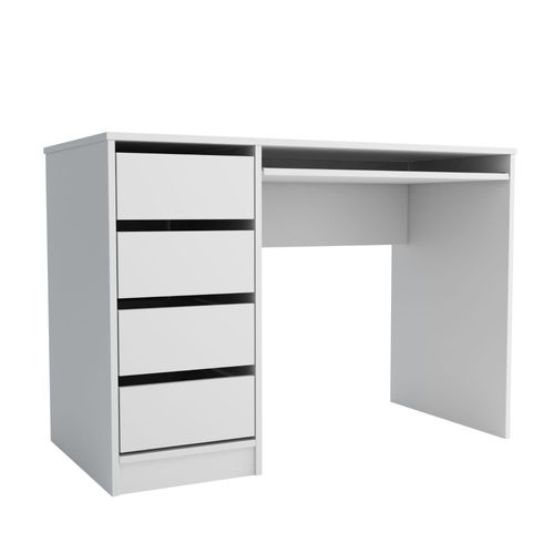 Schreibtisch GREGORY, weißer moderner Schreibtisch , praktischer Schreibtisch für Arbeit und Studium, ideal für Büro und Arbeitszimmer, stabil,