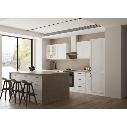 Küchenzeile 340 cm küchemöbel Ohne E-Geräten Küche, Küchenblock mit Hochschrank, Royal K28-M340 Nordische Kiefer