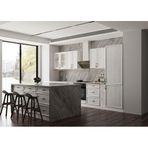Küchenzeile 340 cm küchemöbel Ohne E-Geräten , Einbauküche ohne Arbeitsplatte, Sycylia K29-M340 Andersen Kiefer