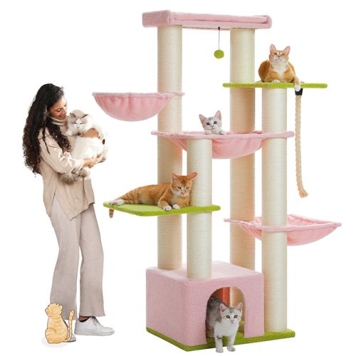PAWZ Road Kratzbaum Grosse Katzen stabil mit 11cm Stämme, Kratzbaum XXL 170cm