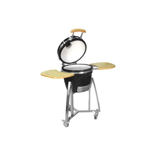 Kamado CL-16 Profi Keramik Grill Schwarz, Grilldurchmesser 40cm, Grillrostdurchmesser 33,5cm, BBQ Grillei Holzkohlegrill Grill Keramikgrill