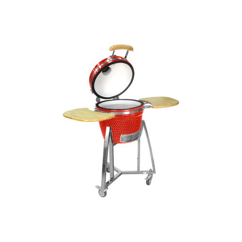 Kamado CL-16 Profi Keramik Grill Rot, Grilldurchmesser 40cm, Grillrostdurchmesser 33,5cm, BBQ Grillei Holzkohlegrill Grill Keramikgrill