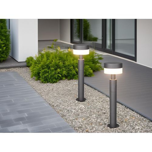 2er Set LED Wegeleuchten Wegbeleuchtung Gartenlampen Aluminium Anthrazit, H:50cm