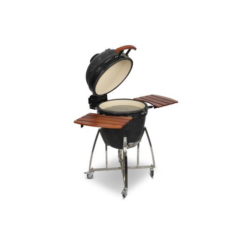 Kamado CL-21 Profi Keramik Grill Schwarz, Grilldurchmesser 55cm, Grillrostdurchmesser 46cm, BBQ Grillei Holzkohlegrill Grill Keramikgrill
