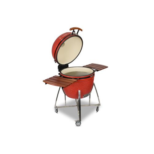 Kamado CL-26 Profi Keramik Grill Rot, Grilldurchmesser 66cm, Grillrostdurchmesser 57cm, BBQ Grillei Holzkohlegrill Grill Keramikgrill
