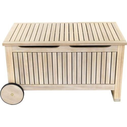 Aufbewahrungsbox GARDEN PLACE Maja 85x52x48 cm 212 l braun aus robuster Akazie, mit Rollen