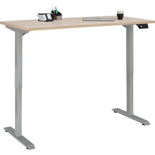 Schreibtisch ></noscript>e-desk< in Eiche/alu- 160x72x80 (B/H/T) elektrisch verstellbar
