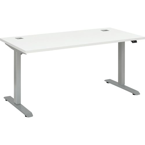 Schreibtisch ></noscript>e-desk< in weiss/alu - 175x72x80 (B/H/T) elektrisch verstellbar