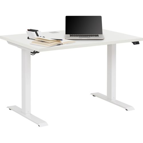 Schreibtisch ></noscript>e-desk< in weiß- 150x72x72 (B/H/T) elektrisch verstellbar