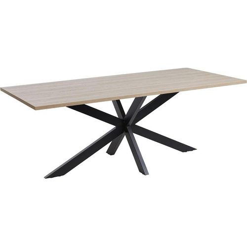 Tisch für 10 Personen für Esszimmer, Kollektion LOFT, Farbe helles Eichenholz. Metallfüße.