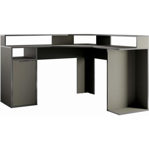 Eckschreibtisch GRAPHIX mit 1 Tür - 139 cm - Graphitgrau - Kollektion GRAPHIX