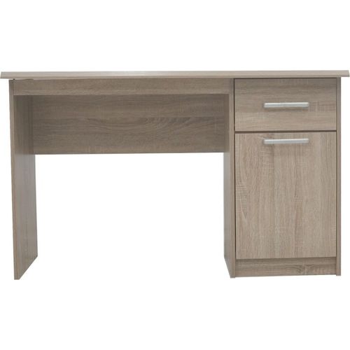 Schreibtisch PRAGUE – 1 Schublade, 1 Tür – Farbe Sonoma-Eiche – Funktionales Design