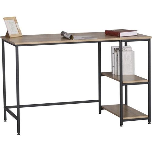 Schreibtisch aus der ROSTO-Kollektion mit Sonoma exotischem Holzeffekt, ideal für Ihr Büro.