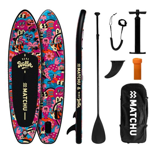 Matchu Sports Stand Up Paddle Board Art Yeye Weller Aufblasbar 320x81x15cm - Limited Edition SUP Board Set - Surfbrett - Paddle Surf Board mit Zubehör
