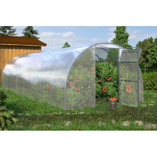 Gewächshaus „Optima“ 2.5x10m aus Stahl, mit 4mm Polycarbonat