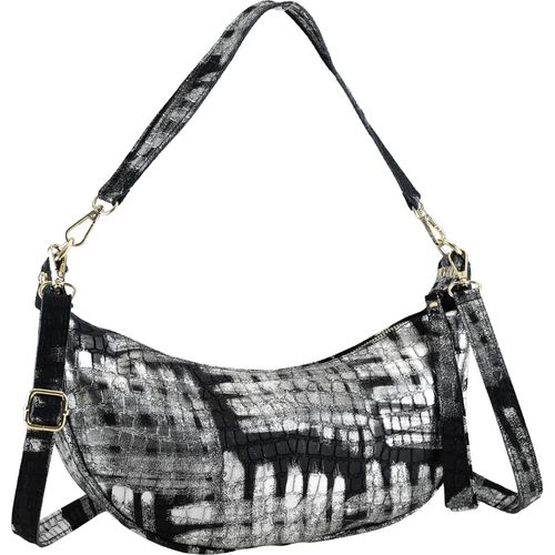 Schultertasche Silbermond elegant- Tasche mit silber-Finish von collezione alessandro