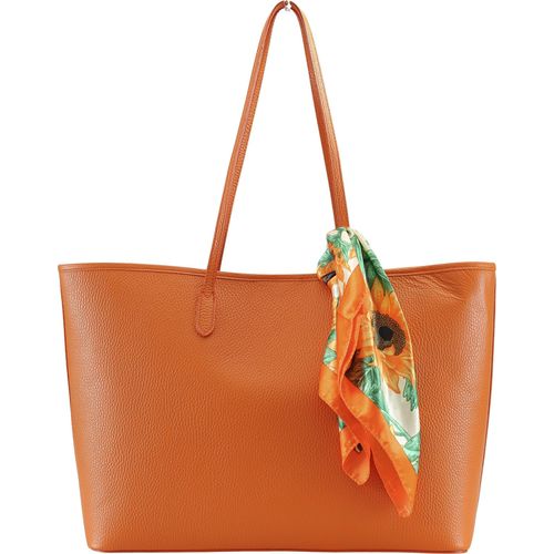 Schultertasche Shopperella aus italienischem Leder mit langem Trageriemen von collezione alessandro
