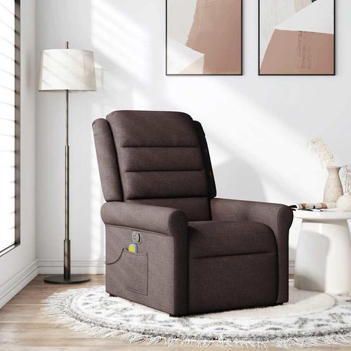 Möbel Massagesessel Dunkelbraun Stoff - Fernseh- & Relaxsessel 4015651