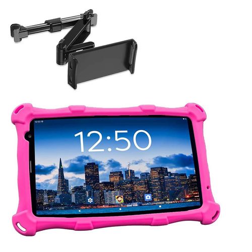 AngelTech Kindertablet PRO MAX Rosa mit Tablet-Halterung